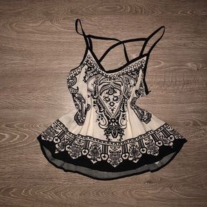 Black and white blouse